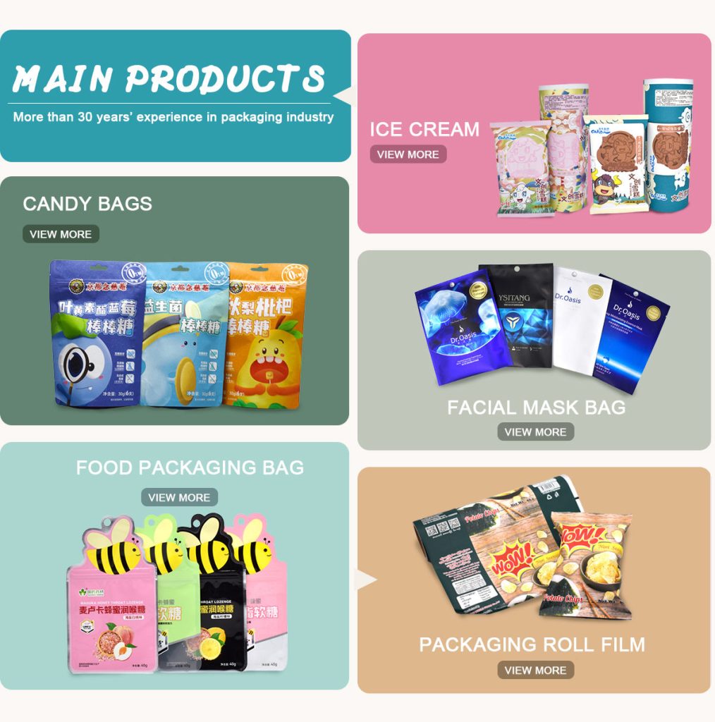 Stand up pouches with resealable zipper for dry food packaging
